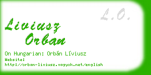 liviusz orban business card