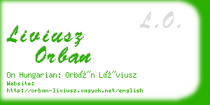 liviusz orban business card